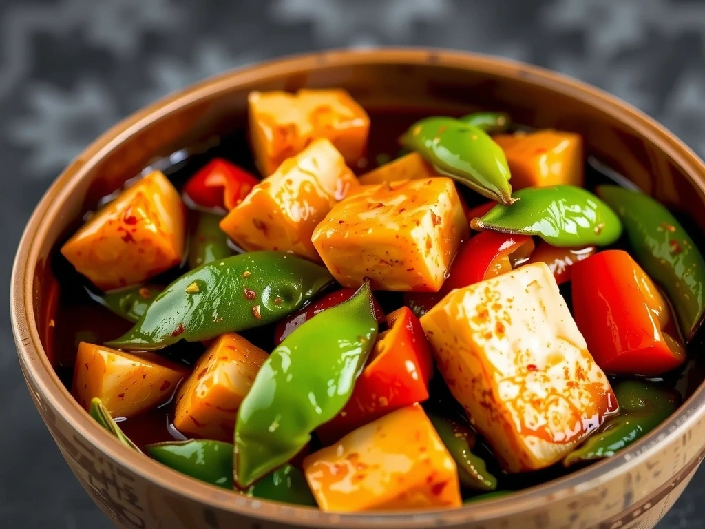 Wok de tofu et légumes croquants